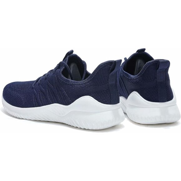 Men's Running Shoes Slip-on Walking Sneaker Lightweight Breathable Trainers Navy - Picture 7 of 7